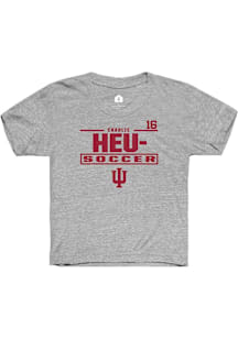 Charlie Heuer Indiana Hoosiers Youth Grey NIL Stacked Box Player Tee