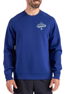 Cutter and Buck Los Angeles Dodgers Mens Blue 2025 World Series Champions Roam Long Sleeve Crew Sw..
