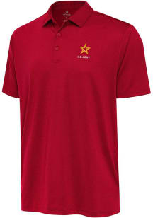 Antigua Army Mens Red Ellipse Short Sleeve Polo