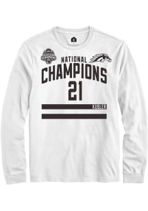 Ryan Kusler Mens White Western Michigan Broncos NIL 2025 National Champions Shirzee Long Sleeve Pl..