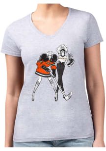 4Her Anaheim Ducks Womens Grey Hockey Girls Style Short Sleeve T-Shirt