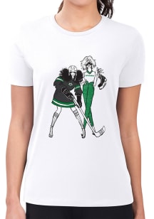 4Her Dallas Stars Womens White Hockey Girls Short Sleeve T-Shirt