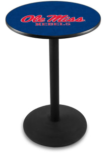 Ole Miss Rebels Black Round Base Pub Table