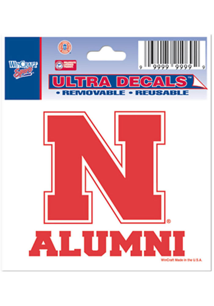 Nebraska Cornhuskers 3x4 Alumni Auto Decal - Red