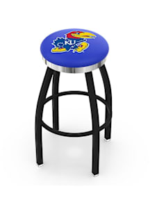 Kansas Jayhawks Chrome Seat Pub Stool - Black