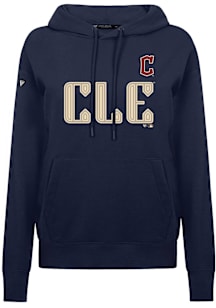 Levelwear Cleveland Guardians Womens Navy Blue Adorn City Connect Core Hooded Sweatshirt