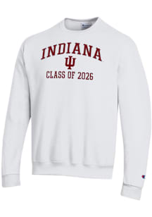 Mens Indiana Hoosiers White Champion Font Class of 2026 Powerblend Crew Sweatshirt
