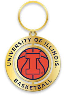 Illinois Fighting Illini Basketball Spinner Keychain - Orange
