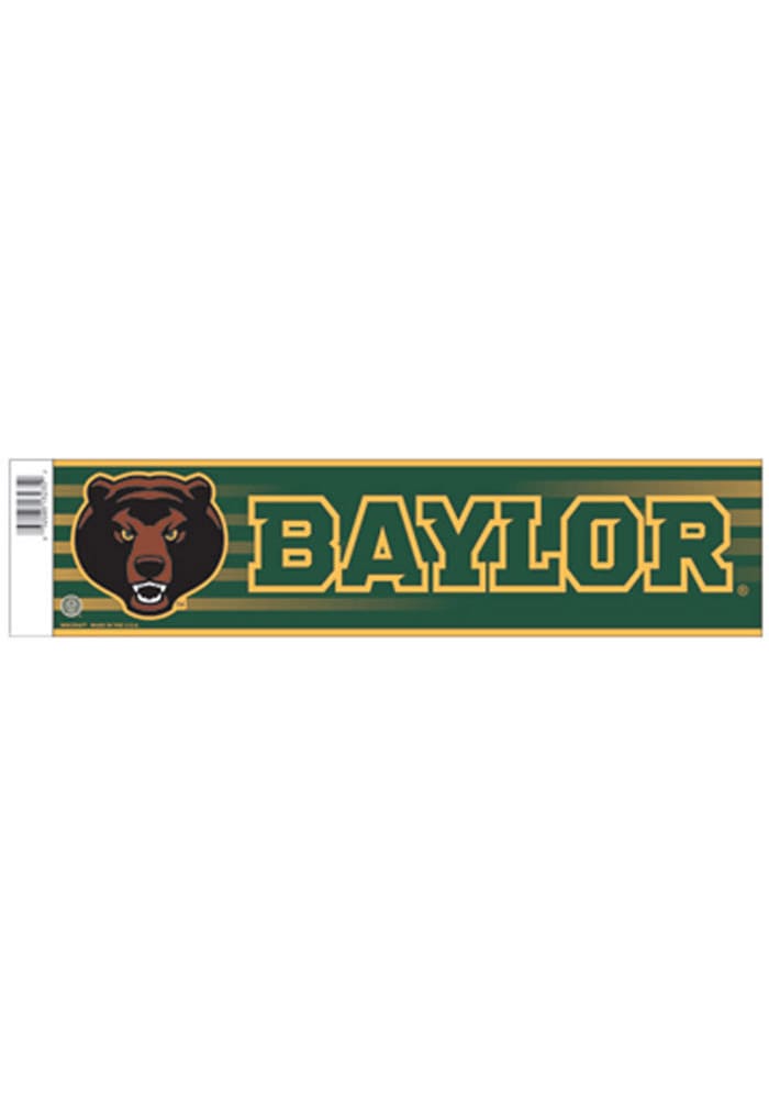 Baylor Bears 3x12 Bumper Sticker - Green