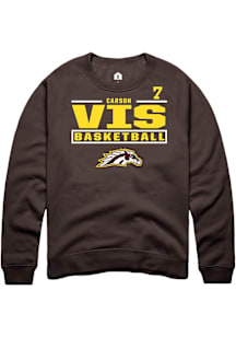 Carson Vis Western Michigan Broncos Mens Brown NIL Stacked Box Player Crew