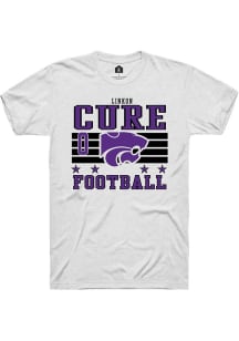 Linkon Cure Rally Mens White K-State Wildcats NIL Striped Player T Shirt