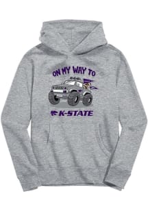 Youth K-State Wildcats Grey Vive La Fete On My Way Long Sleeve Hooded Sweatshirt