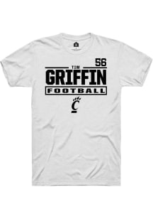 Tim Griffin Rally Mens White Cincinnati Bearcats NIL Stacked Box Player T Shirt
