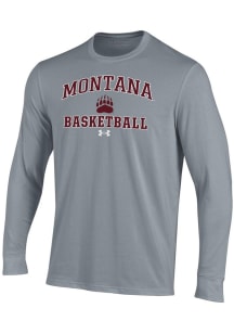 Under Armour Montana Grizzlies Grey Basketball Performance Long Sleeve T Shirt