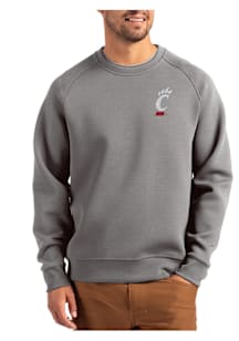 Cutter and Buck Cincinnati Bearcats Mens Graphite Roam Long Sleeve Crew Sweatshirt