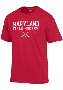 Maryland Terrapins Red Champion Field Hockey Short Sleeve T Shirt
