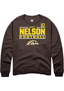 Egypt Nelson Western Michigan Broncos Mens Brown Football NIL Stacked Box Player Crew