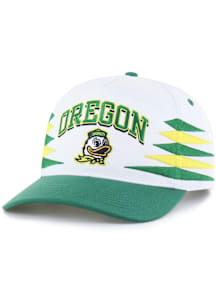 47 Oregon Ducks Diamond Cut Hitch Adjustable Hat - White