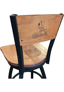 St Louis Cardinals Wood Seat Maple Back Swivel Pub Stool - Brown
