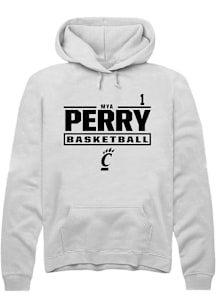 Mya Perry Cincinnati Bearcats Mens White NIL Stacked Box Player Hood