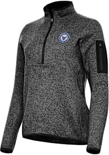 Antigua Navy Womens Black Fortune Qtr Zip