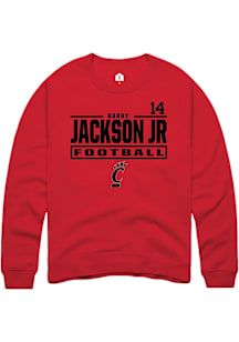 Barry Jackson Jr Cincinnati Bearcats Mens Red Football NIL Stacked Box Player Crew