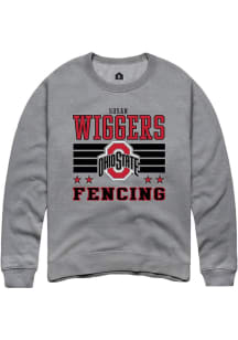 Susan Wiggers Rally Mens Grey Ohio State Buckeyes NIL Striped Player Crew