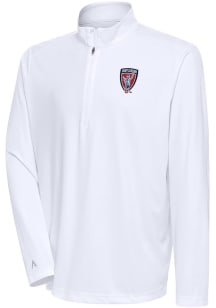 Antigua Indy Eleven Mens White Tribute Long Sleeve Qtr Zip Pullover