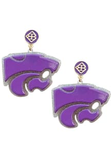Logo K-State Wildcats Womens Earrings - Purple