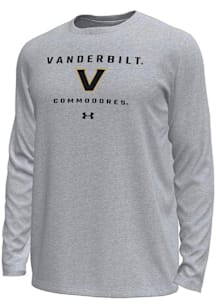 Under Armour Vanderbilt Commodores Grey Straight Name Tech Stretch Long Sleeve T-Shirt