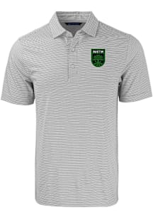 Cutter and Buck Austin FC Mens Grey Forge Double Stripe Short Sleeve Polo