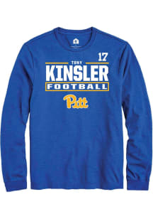Tony Kinsler Mens Blue Pitt Panthers NIL Stacked Box Long Sleeve Player T Shirt