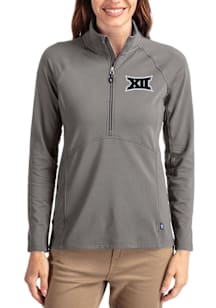 Cutter and Buck Big 12 Womens Graphite Adapt Eco Qtr Zip Pullover