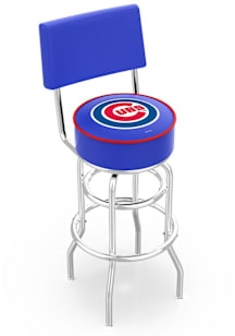 Chicago Cubs Double-Ring Swivel with Back Pub Stool - Silver