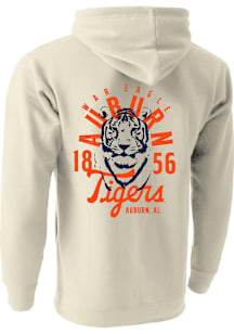 Auburn Tigers Mens Oatmeal Mascot Overlay Long Sleeve Hoodie