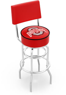 Black Ohio State Buckeyes Double-Ring Swivel with Back Pub Stool