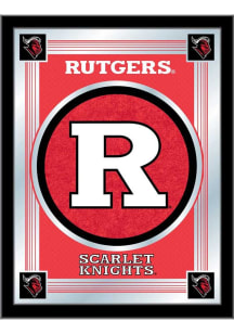 Rutgers Scarlet Knights Logo Hanging Back Bar Mirror