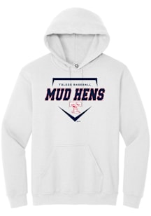 Summit Sportswear Toledo Mud Hens Mens White Homeplate Long Sleeve Hoodie