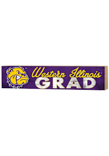 KH Sports Fan Western Illinois Leathernecks Grad graduation graphic Sign - Purple