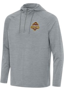Mens Western Michigan Broncos Grey Antigua 2025 Hockey National Champions Spikes Qtr Zip Pullover