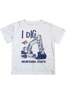 Vive La Fete Montana State Bobcats Toddler White Excavator Short Sleeve T-Shirt