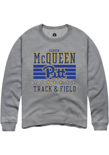 Darren McQueen Rally Mens Grey Pitt Panthers NIL Striped Player Crew