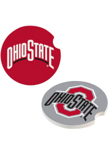 Red Ohio State Buckeyes 2Pk Car Coaster