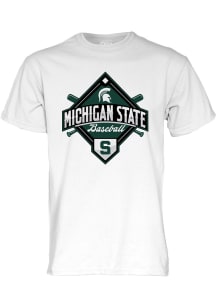 Michigan State Spartans Big Ten Baseball Short Sleeve T Shirt - White