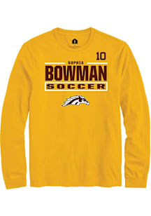 Sophia Bowman Western Michigan Broncos Gold NIL Stacked Box Long Sleeve Player T Shirt