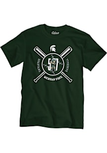 Blue 84 Michigan State Spartans Green Go Airborne 517 Baseball Short Sleeve Fashion T Shirt