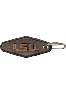 LSU Tigers Leather Embossed Keychain - Brown