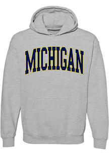 Michigan Wolverines Mens Grey Mega Arch Long Sleeve Hoodie