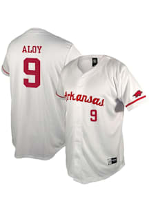 Wehiwa Aloy  Arkansas Razorbacks Mens White NIL Baseball Jersey