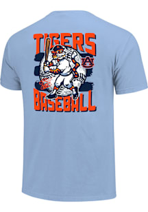 Auburn Tigers Youth Light Blue Striped Baseball Double Arc Short Sleeve T-Shirt